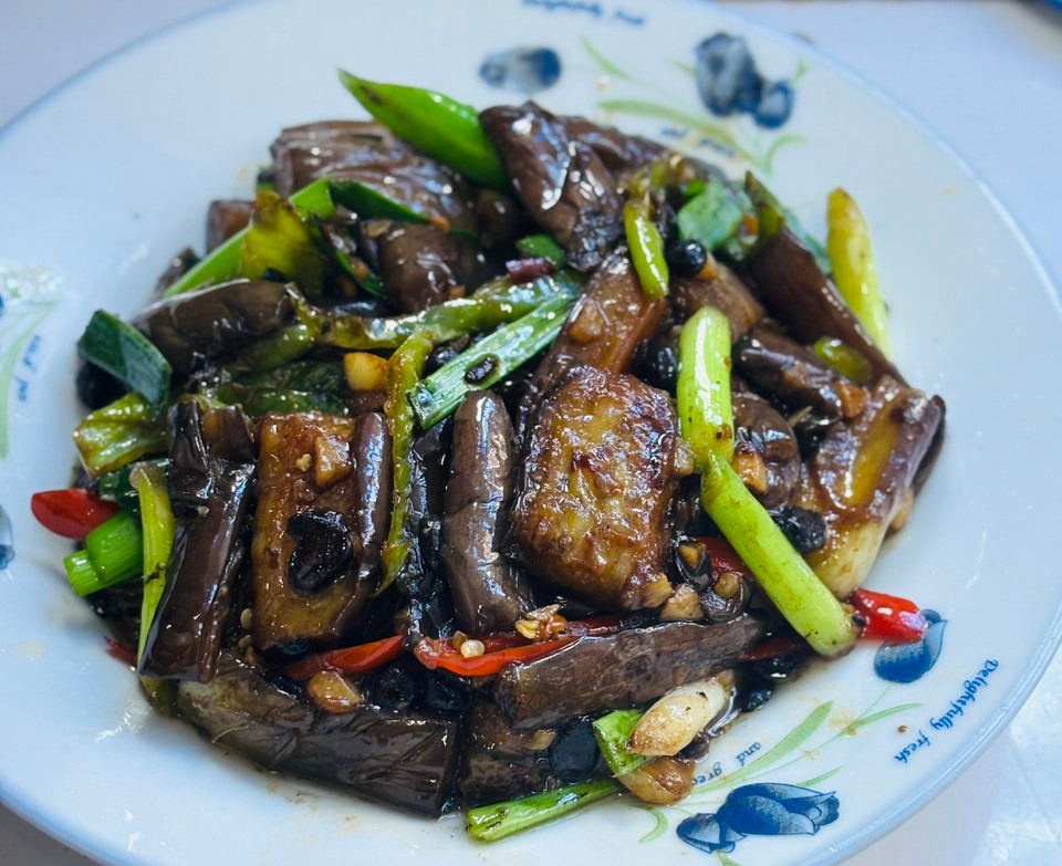 青椒豆豉炒茄子