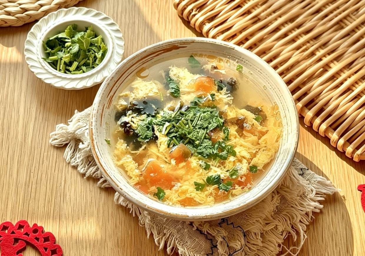 年夜饭解腻神汤 番茄紫菜蛋花汤，巨鲜