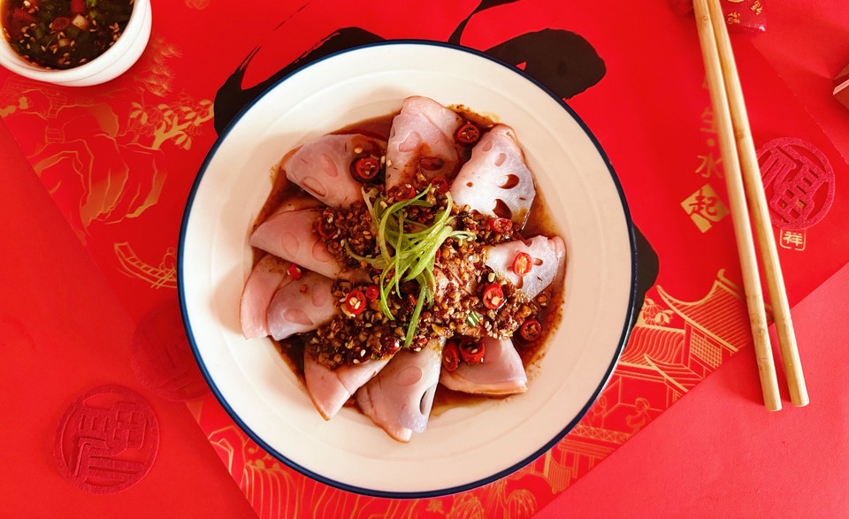 好运莲莲-烟熏火腿藕片卷
